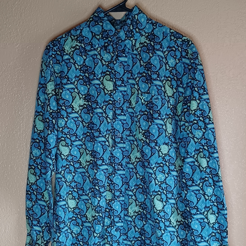 Wrangler 20 X .. Long Sleeve Mens Paisley Western Shirt.. Size/M..#0022